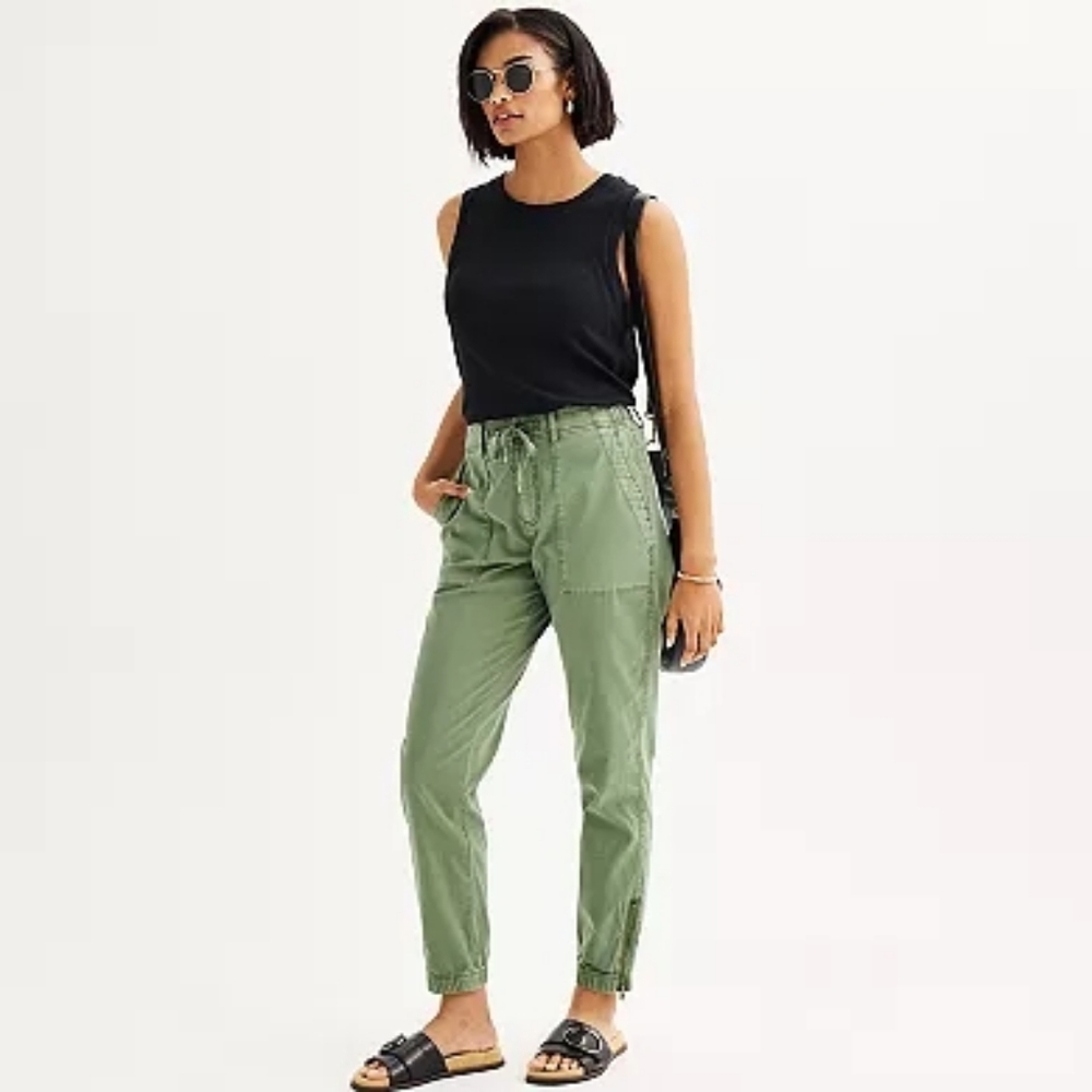 Women's Sonoma Goods For Life Zip Hem Utility Jogger Size L
